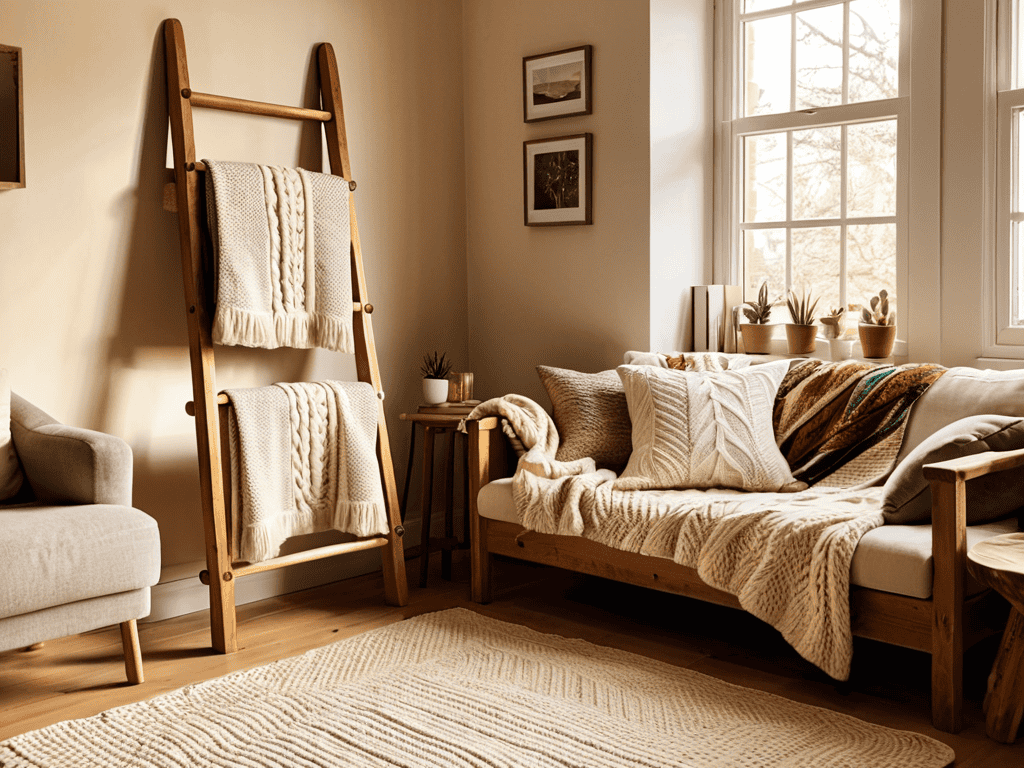 Cozy Storage Secrets rustic wood ladder