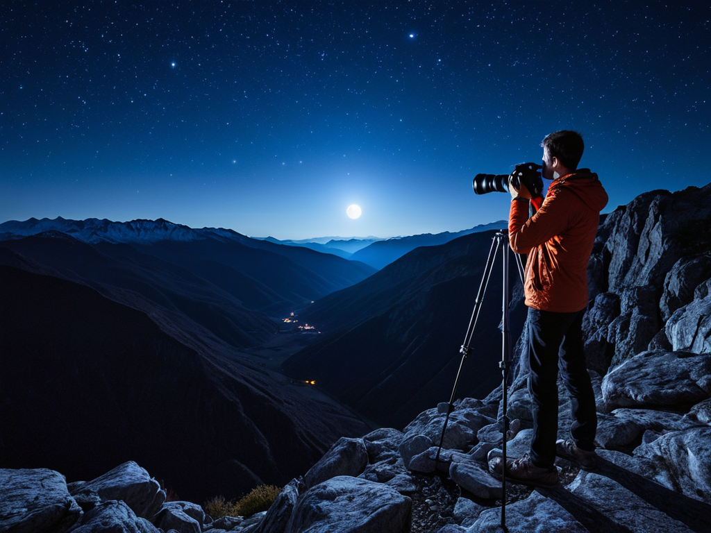 Night photography settings example