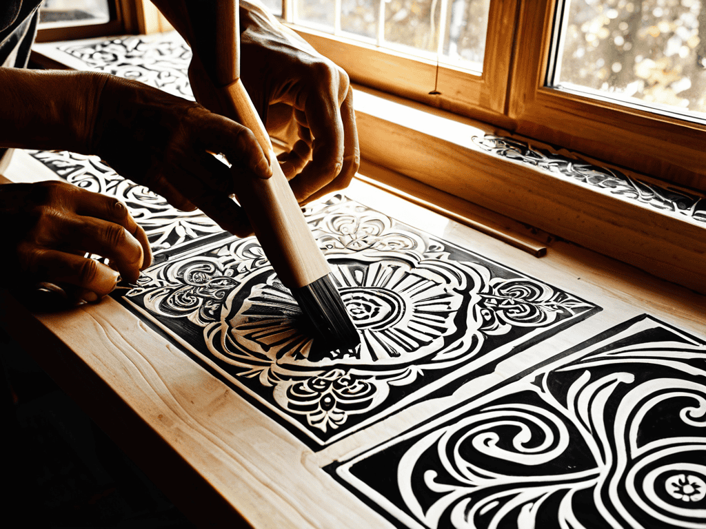Linocut Block Printing Art