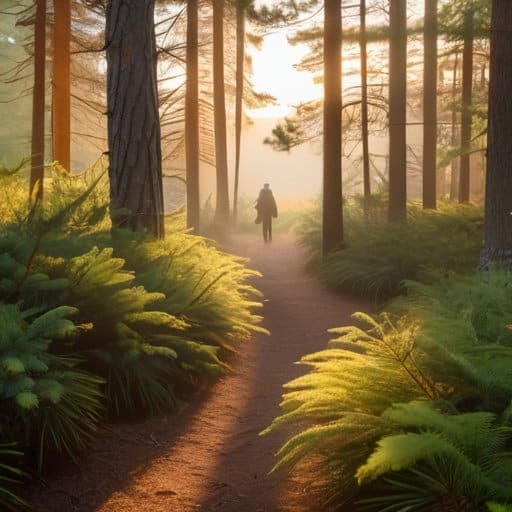 Person meditating outdoors, the concept of friluftsliv